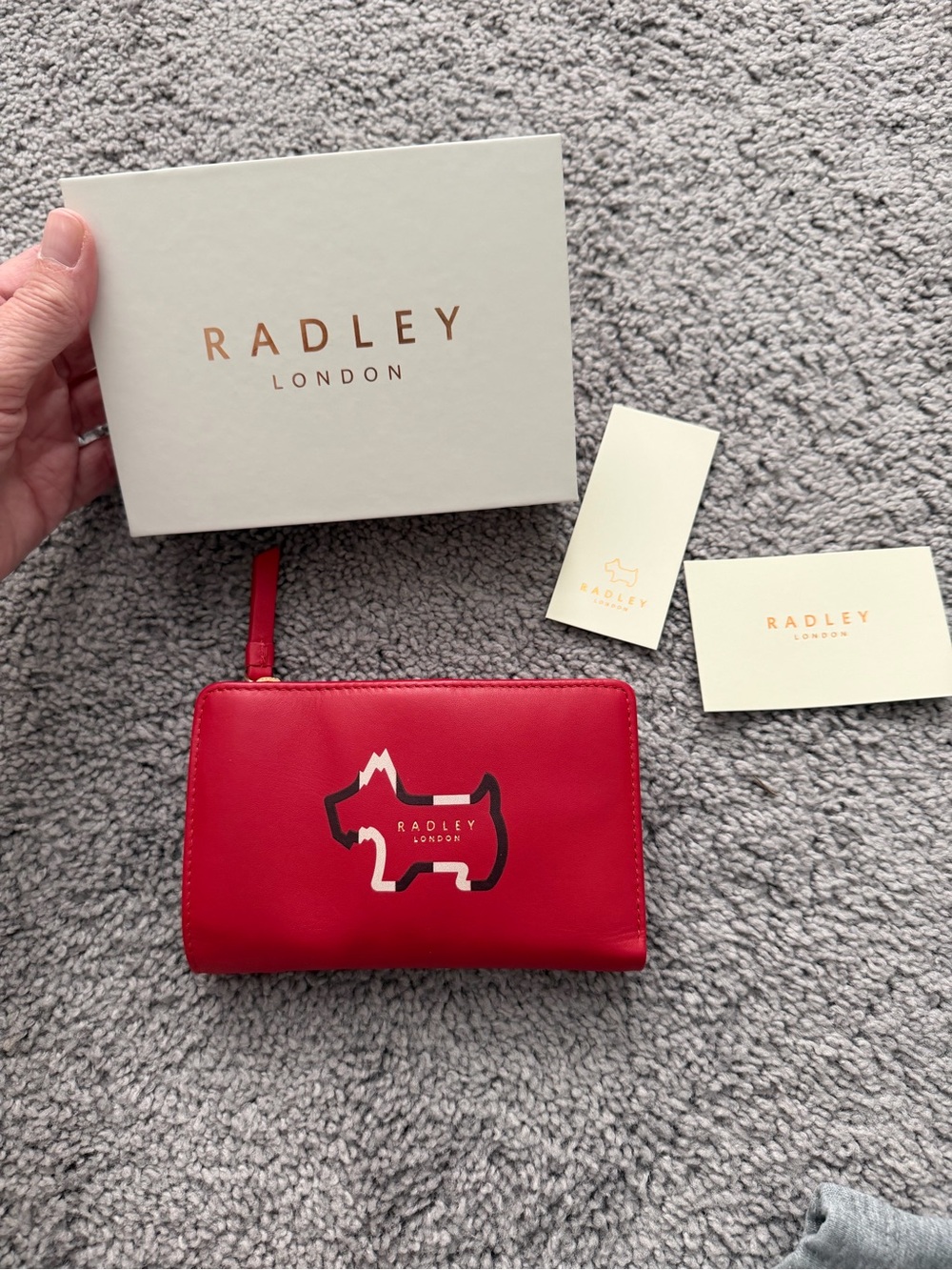 RADLEY LONDON Red Shadow Stripe Leather Wallet